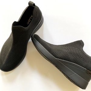 ALDO BLACK WEDGE SNEAKERS